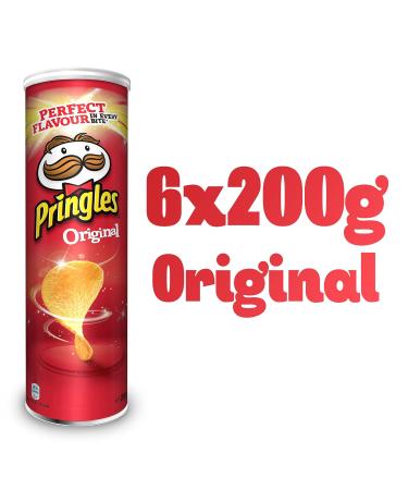Pringles Original Vegan Chips | 6-Pack Party Size (6 x 200g) - Perfect Snack for Any Occasion - Buy Online on GoSupps.com