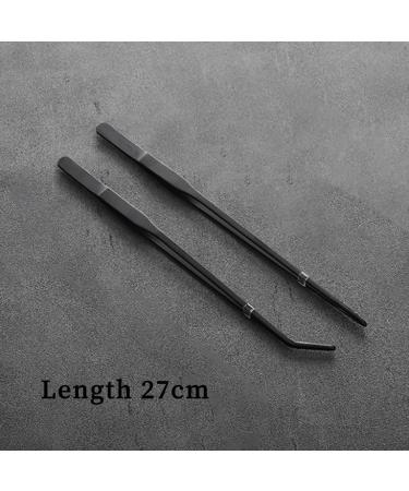 JOCXZI Pack of 2 Aquarium Feeding Tweezers Curved Stainless Steel Curved Tweezers with Anti-Carbon Coating to Prevent Rust Long Reptile Feed Tweezers for Plants Lizards Spiders Snakes (27 cm Black) - Buy Online on GoSupps.com