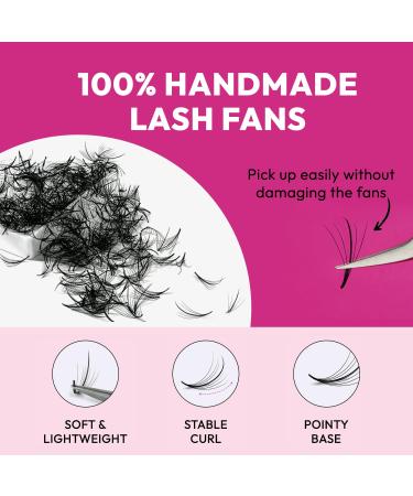 500 Wispy Lash Extensions | 5D Premade Fans | 0.07 CC Curl 12mm | Kim K Style Natural Volume Eyelash Extensions - Buy Online on GoSupps.com