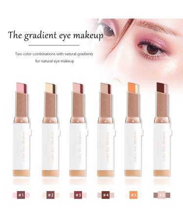 Freeorr Double Colors Gradient Eyeshadow Stick 6 Colors Waterproof Glitter & Matte Finish - Buy Online on GoSupps.com