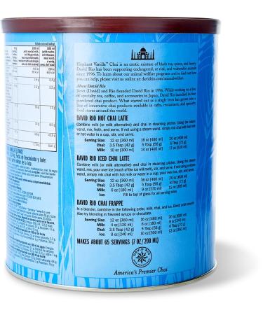 David Rio Chai Elephant Vanilla - 1x1814g Can | Authentic San Francisco Flavor | Ship Internationally - Buy Online on GoSupps.com