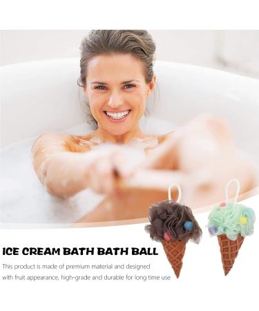 Kids Bath Shower Sponge Set - Exfoliating Loofah for Spa and Shower - Light Green Coffee - 2pcs - Buy Online on GoSupps.com