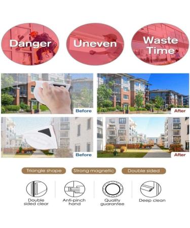 Dual Side Magnetic Window Cleaner Good Water Absorption Glass Surface Wiper Cleaning Brush - Buy Online on GoSupps.com