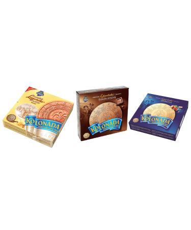 LaProve Set of 3 Hazelnut Spa Colonnades - Chocolate - Vanilla Wafers 175g