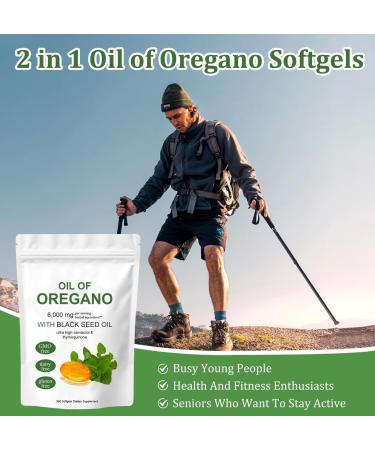 Buy 2 in 1 Oil of Oregano & Black Seed Oil - 6000mg & 200mg Softgel Capsules - 300 Count for Immune Support | International Shipping - Buy Online on GoSupps.com