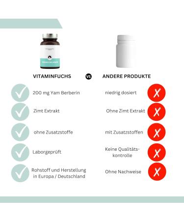 Premium Berber Capsules - High Dose with Cinnamon Extract & Chromium for Blood Sugar Support & Metabolism Boost | Vitamin Fox - Buy Online on GoSupps.com