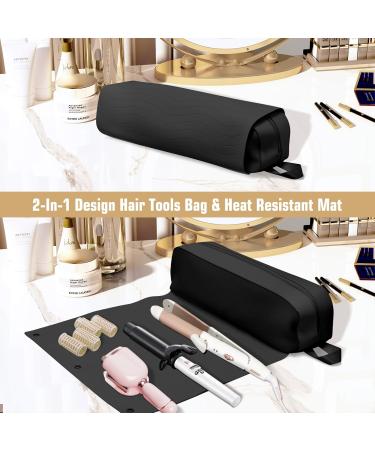 2-in-1 Hair Tools Travel Bag with Silicone Mat - Upgraded Large Capacity for Curling Iron & Hair Tools - Essential Travel Accessories for Men & Women - Buy Online on GoSupps.com
