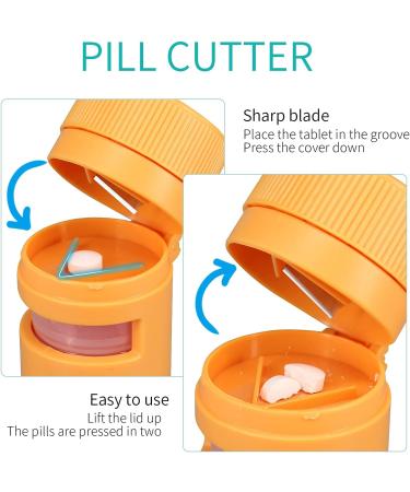 PwZzk 3 in 1 Portable Pill Cutter Crusher & Weekly Organizer - Travel-Friendly 7 Day Pill Bottle - Pink - Buy Online on GoSupps.com