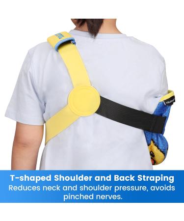 Velpeau Arm Sling for Kids - Breathable Shoulder Immobilizer with Waist Strap | Sponge Filled Support Brace (Right XS: 22.5 -26 ) - Duck Print Design - Buy Online on GoSupps.com