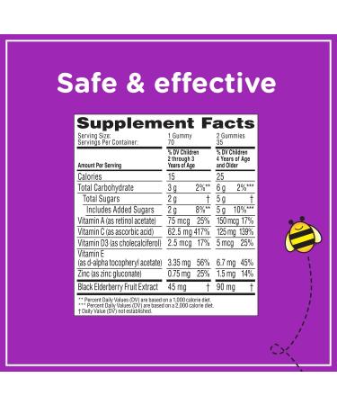 Zarbee's Elderberry Gummies for Kids with Vitamin C & Zinc - 70ct - Buy Online on GoSupps.com
