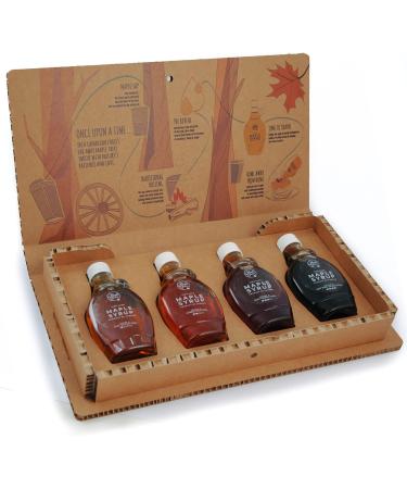 MapleFarm - Pure maple syrup in a gift box. Tasting pack 4 variants: GOLD - AMBER - DARK - VERY DARK. - Buy Online on GoSupps.com