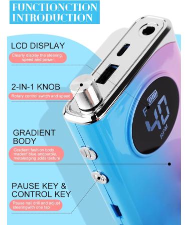 Kalolary Nail Drill 40000RPM Rechargeable Electric Nail Files Portable Nail Drill with 13 Drill Bits for Acrylic Nails Gel Professional Nail Tools for Manicure Pedicure Salon & Home Use - Buy Online on GoSupps.com