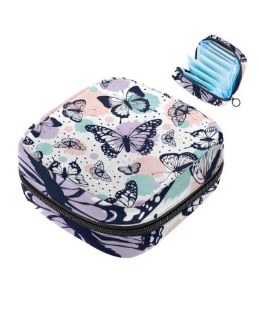 Women bands storage bag menstrual cup pocket girl travel big capacity make-up women bandage organizer vintage retro butterfly pattern color 2