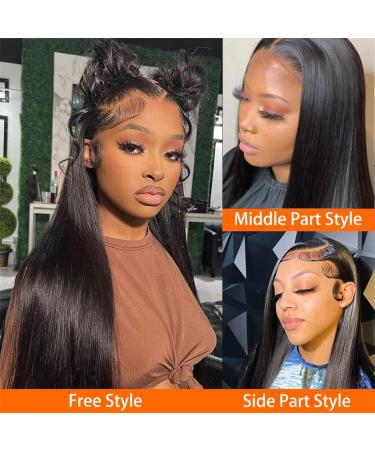 CITY GIRL 24 inch Straight Transparent HD Lace Front Wig | Human Hair Pre Plucked with Baby Hair | Easy to Wear & Go Glueless Wig for Black Women - Buy Online on GoSupps.com