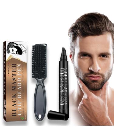 Beard Pencil Filler for Men - Black Beard Pen - Beard Brush Bristle Waterproof Sweatproof - Natural Long-lasting Coverage Mustache Set Kit - Shape Define Colour Enhance Facial Hair Styling Thickener - Buy Online on GoSupps.com