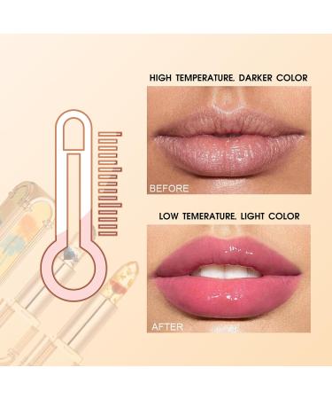 Crystal Flower Jelly Lipstick Temperature Colour Changing Lipstick Tinted Lip Balm Plumping Lip Gloss Moisturising Lip Care Waterproof Lipsticks for Women Long Lasting - Buy Online on GoSupps.com