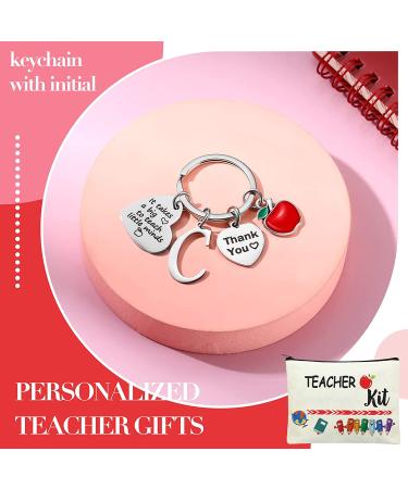 Teacher Appreciation Gift Set: Makeup Pouch, Keychain, & Initial - Graduation Gifts - Buy Online on GoSupps.com