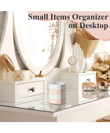 Kathfly 4 Pcs Hair Tie Organizer - Portable Stackable Hair Accessory Storage Container in Pink and White - Buy Online on GoSupps.com