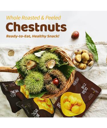 5-Pack Ecomommeal Whole Roasted & Peeled Chestnuts (50g Each) - Ready-to-Eat Korean Snacks, Vegan and Low-Calorie - Buy Online on GoSupps.com