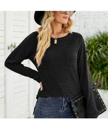 HAIBING Women Top Women Shirt Pullover Long Sleeve Raglan Sleeve for Daily Wear (S) Black CH Black - Buy Online on GoSupps.com