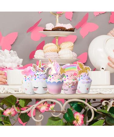 30 Pieces Unicorn Cupcake Toppers & Wrappers - Rainbow Unicorn Birthday Party Decorations for Girls & Women - Buy Online on GoSupps.com