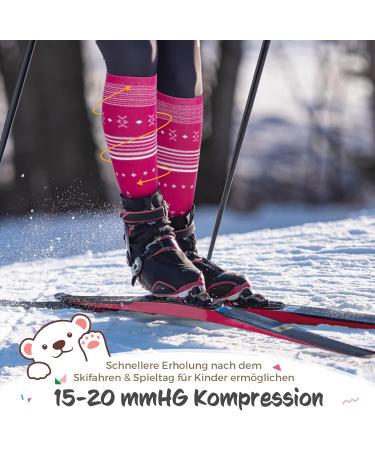 Ski Socks for Children | Merino Wool Knee High & Thick Padded | Warm Compression Outdoor Sports | Perfect Stripes Design | 1 Pair / 2 Pair Options - Buy Online on GoSupps.com