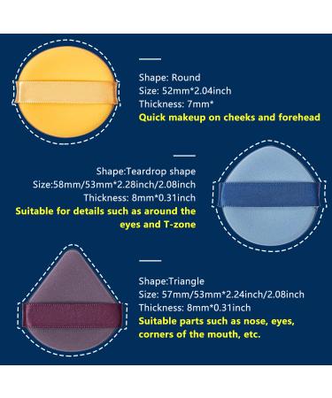 14PC Makeup Powder Puff Set Triangle & Round Cosmetics Applicators for Loose Powder & Foundation | Wet & Dry Use - Buy Online on GoSupps.com
