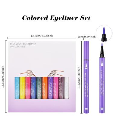 UIIOPJIOM 12 Color Liquid Eyeliner Set - Waterproof & Highly Pigmented Matte Eyeliner Pen for Long-Lasting Colored Eye Makeup - Ideal for Parties & Cosplay - Buy Online on GoSupps.com