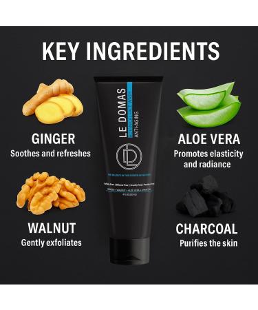 Botanical Face Wash with Ginger Walnut Aloe Vera & Charcoal Hydrating Facial Cleanser for Men & Women Sulfate Free Gentle Skin Care Products & Face Wash for All Skin Types 4 fl oz 1PACK Face Wash - Buy Online on GoSupps.com