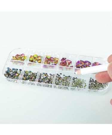 MAEXUS Nail Art Rhinestones Set - 580 Pcs Off White Gems with Tweezers and Drill Pen for DIY Nail Art, Face Make-up - Professional Grade - Buy Online on GoSupps.com