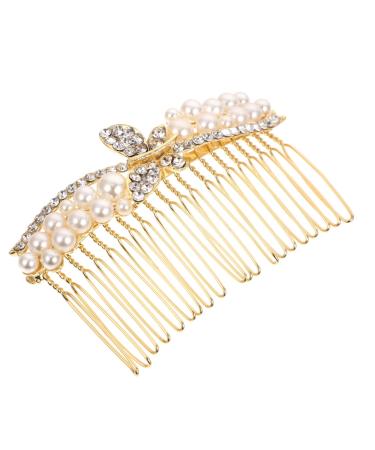 MAGICLULU Alloy Rhinestone Hair Comb Rhinestone Bow Tie Pearl Headpiece Rhinestone Hair Clip Bridal Headpiece Comb Bridal Hair Comb Pearl Hair Accessories Rhinestones Wedding Crystal Bride