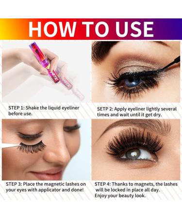Magnetic Lashes Kit - Reusable 3D 5D Magnetic Eyelashes Set in Red02 - Includes Magnetic Eyeliner, Tweezer, Mink False Eyelashes for a Natural Look - No Glue Needed - Buy Online on GoSupps.com