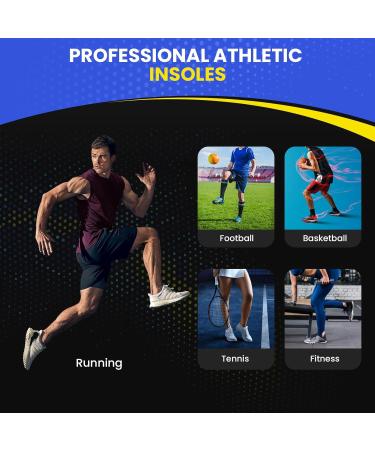 Welnove Insoles for Men - Relief for Plantar Fasciitis Arch Support Orthotics Comfortable Shoe Inserts for Flat Feet & Foot Pain - M Blue M:W 9-10 / M 7-8 - Buy Online on GoSupps.com