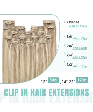 Youngsee 40cm Clip-In Real Hair Extensions - Ash Blonde & Platinum Blonde Remy Hair - 120g - 7PCS - Buy Online on GoSupps.com