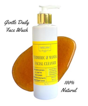 Turmeric Manuka Facial Cleanser - All Natural Daily Face Wash for All Skin Types | Aloe Vera & Organic Turmeric | 240ml - Buy Online on GoSupps.com