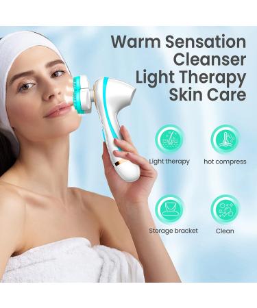 3D Facial Cleansing Brush Electric Face Scrubber with 3 Replacement Heads for Deep Cleaning|Gentle Exfoliate|Tighten Skin (Blue) - Buy Online on GoSupps.com