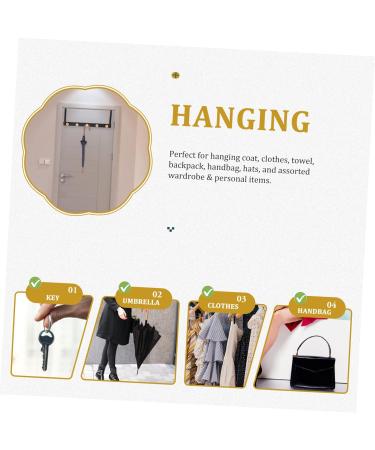 LABRIMP Cloth Hooks Door Hook Towel Hangers Backpack Hook Door Towel Hook Cloth Iron Door Back Hanger Home Page Wall 50X8cm Black - Buy Online on GoSupps.com