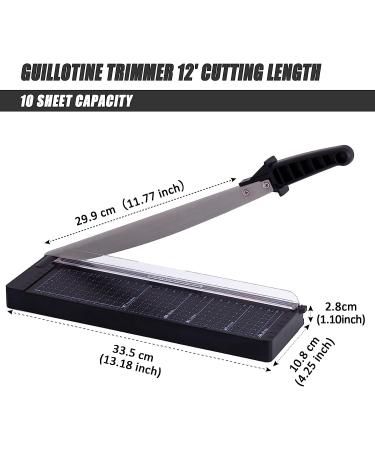 TIANSE Paper Trimmer-12 8 to 12 Sheet Capacity  Paper Cutter Guillotine- with Safety Blade Lock Heavy Duty Metal Base Paper Cutting Board for Home  Office School-Black - Buy Online on GoSupps.com