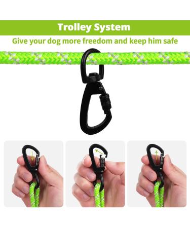 Dog Tensioning Cables for Camping Portable Reflective Overhead Trolley System for Dogs up to 136 kg | 15.2m/21.3m/30.5m | Ideal for Courtyards Parks & Outdoor Events - Buy Online on GoSupps.com