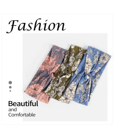 MISUPORVE Boho Wide Headbands for Women - Non Slip Stretch Headbands for Yoga, Running & Sports - 3 Pack Hair Accessories - Buy Online on GoSupps.com
