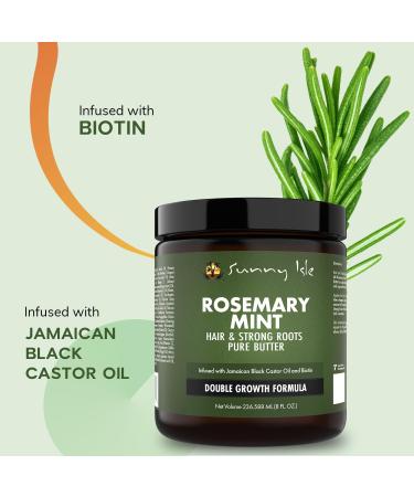 Sunny Isle Rosemary Mint Hair and Strong Roots Butter 8oz Infused with Biotin & Jamaican Black Castor Oil to Strengthen and Nourish Hair Follicles for Dry Scalp Split Ends & All Hair Types - Buy Online on GoSupps.com