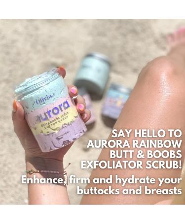 OLIVIA Aurora Rainbow Exfoliating Scrub for Butt, Thighs & Breasts - Handmade Exfoliator for Acne, Cellulite, Stretch Marks & more - Buy Online on GoSupps.com
