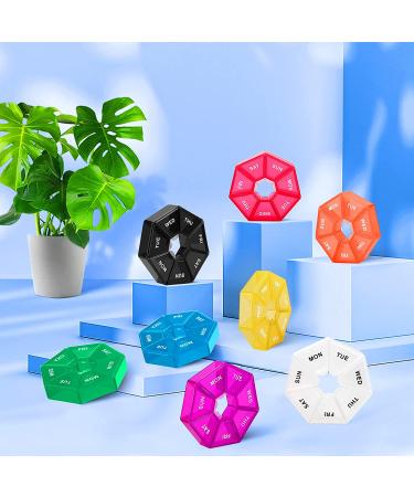 Ponpon 8pcs 7-Sided Pill Holder Box - Portable Vitamin & Medicine Organizer in 8 Colors - Buy Online on GoSupps.com