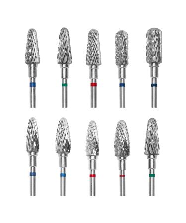 Staleks Pro Carbide Nail Drill bit (FT) - Professional Tool for Manicure and Pedicure - Pack of 1 pcs - Rounded Cylinder Blue grit Head Diameter 5 mm/ Working Part 13 mm (FT30B050/13)