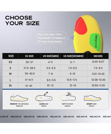 Welnove Insoles for Men - Relief for Plantar Fasciitis Arch Support Orthotics Comfortable Shoe Inserts for Flat Feet & Foot Pain - M Blue M:W 9-10 / M 7-8 - Buy Online on GoSupps.com