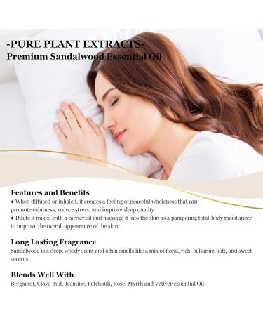 EUQEE Sandalwood Essential Oil 118ml - Pure Aromatherapy Oil for Diffusers at Home - Natural Relaxing Scent - 1-Pack - Buy Online on GoSupps.com