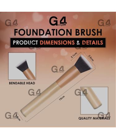 G4GADGET Liquid Foundation Brush - Premium Kabuki Flat Top Brush for Blending Liquid Cream Powder - Flawless Makeup Application - No Shedding Synthetic Bristles - Buy Online on GoSupps.com