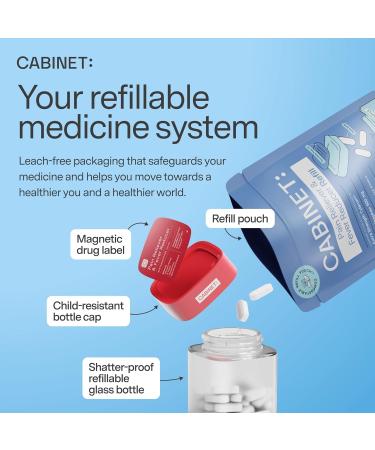 Cabinet: 500mg Acetaminophen for Headache Relief Toothaches Sore Throat and Fever Reducer Includes 1 Refillable Medicine Jar 120 Tablets Refillable Glass Jar - w/Travel Tin 120 Tablets (Pack of 1) - Buy Online on GoSupps.com