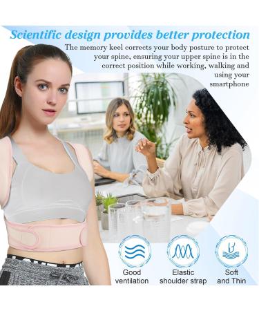 Posture Corrector for Men and Women Adjustable Upper Back Support Adjustable Spinal Posture Correction Belt Medium Pink - Buy Online on GoSupps.com