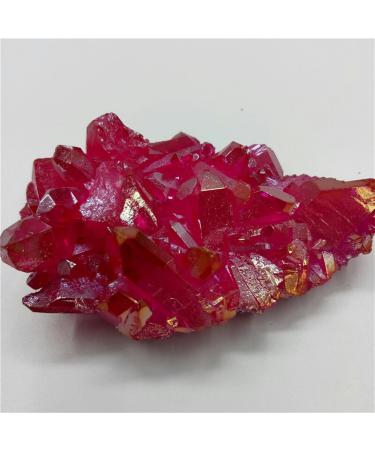 Natural Crystal Rough 68 Grams of Natural Quartz Crystal Cluster Rose red Angel Aura Cluster Specimen Cured yuebang